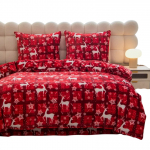 J&otilde;ulu voodipesu komplekt PEKA-24, valge/punane, 140 x 200 cm