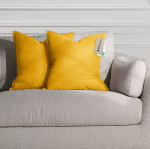 Dekoratiivpadjap&uuml;&uuml;r Restilo Softa, sinep, 50 cm x 70 cm, 2 tk