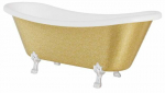 Vann, teisaldatav Besco Amelia Glam, 190 cm x 77 cm x 69 cm, ovaalne, kuldne/kroom