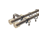 Kardinapuu komplekt Karpol Double, 200 - 350 cm, &Oslash; 19 mm, antiikne kuld v.