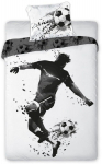 Voodipesukomplekt Footballer POW-118, valge v./must v., 70 x 90 cm, 140 x 200 cm