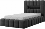 Voodi &uuml;hekohaline Lamica Royal 05, 90 x 200 cm, tumehall v., ilma madratsita, p&otilde;hjalippidega
