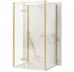 Du&scaron;ikabiin Rea Atlas II KPL-K4872, 3-seinaline, ristk&uuml;lik, aluseta, 80 cm x 90 cm x 200 cm, brushed gold/l&auml;bipaistev