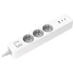 Pikendusjuhe Xiaomi Power Strip 2C1A, 3 x 1 mm&sup2;, 1.4 m, IP22, 3 pesa, 3USB, l&uuml;litiga, valge v.