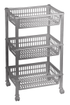 Vannitoa riiul ratastel Plast Team ECO, 39.4 cm x 68.5 cm x 29 cm, hall v.