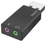 Adapter Hama USB - 3.5mm Headphones/3.5mm Microphone USB male, 3.5mm Headphones/3.5mm Microphone female, must v.