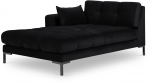 Diivan Micadoni Home Mamaia Velvet Chaise Longue, must v., vasak, 185 x 102 cm x 75 cm