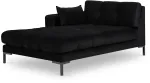 Diivan Micadoni Home Mamaia Velvet Chaise Longue, must v., vasak, 185 x 102 cm x 75 cm