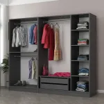 Riidekapp Kalune Design Kale 5 Bolme 2 Cekmece, antratsiit v., 225 cm x 52 cm x 190 cm