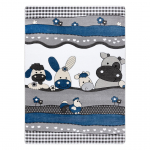 Vaip sise Hakano Tinies Farm, valge v./sinine v./hall v., 170 cm x 120 cm