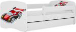 Lastevoodi Kocot Kids Babydreams Racing Car, valge v., 70 x 140 cm, ilma voodipesukastita, madratsiga