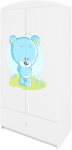 Laste riidekapp Kocot Kids Babydreams Blue Teddybear, valge v., 90 cm x 52 cm x 175.5 cm