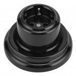 Pistikupesa Electraline Retro, maandusega, must