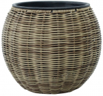 Lillepott Home4you Wicker, plastik/metall, hele pruun v.