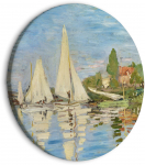 &Uuml;mmargune reproduktsioon l&otilde;uendil Artgeist Regatta in Argenteuil, Claude Monet - The Landscape of Sailboats on the River, 60 cm x 60 cm