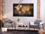 Reproduktsioon Artgeist Chestnut World Map HK7168-DK, 90 cm x 60 cm