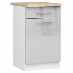 Alumine k&ouml;&ouml;gikapp Akord Furniture Factory Oliwia S50 SZ1, valge v./h&otilde;be v., 46 cm x 50 cm x 85 cm