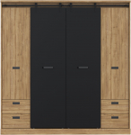 Riidekapp Forte KZMS944-M328, pruun v./must v., 203.2 cm x 61 cm x 208.4 cm