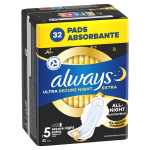 H&uuml;gieenisidemed Always Ultra Secure Night Extra Size 5, 32 tk