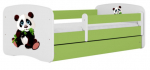 Lastevoodi Kocot Kids Panda 2, valge v./roheline v., 80 x 160 cm, ilma voodipesukastita, ilma madratsita