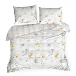 Voodipesukomplekt Lea PTM-11, valge v./beež v., 70 x 80 cm, 140 x 200 cm