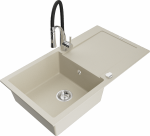 K&ouml;&ouml;givalamu koos kraaniga Mexen Leo, graniit, 90 cm x 50 cm x 19 cm, must/kroom/pruunikas