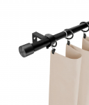 Kardinapuu komplekt Karpol, 120 - 230 cm, &Oslash; 19 mm, must v.