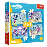 Pusle 4in1 Trefl Mickey Mouse Fun Adventures 34669, 20.5 cm x 28.5 cm, 207 tk, mitmev&auml;rviline