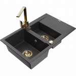 K&ouml;&ouml;givalamu koos kraaniga Mexen Gaspar, graniit, 73.7 cm x 47.5 cm x 17.7 cm, black granite+gold