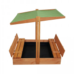 Katusega liivakast 4IQ Hatis, 120 x 120 cm, kaanega, pruun v./roheline v., 35 kg