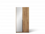 Riidekapp ADRK Alera II, must v./artisan oak, 58 cm x 100 cm x 204 cm, peegliga