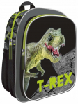 Laste seljakott St.Majewski T-Rex, must v./roheline v./hall v., 29 cm x 22 cm x 9 cm