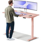 Arvutilaud reguleeritava k&otilde;rgusega Desktronic HomeOne 828 846, 160 cm x 80 cm, 119 cm, roosa v.