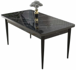 S&ouml;&ouml;gilaud pikendatav Kalune Design Nil, must v./marmor v., 110 cm x 71 cm x 76 cm