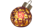 Dekoratsioon LED-valgustusega, 14 cm, 12 cm, kuldne v./punane v.