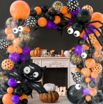 &Otilde;hupallide komplekt ovaalsed/kokkupandavad/erikujuga Halloween, must v./oranž v./violetne v., 145 tk