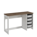 Kirjutuslaud sahtlitega Kalune Design Hero, 120 cm x 45 cm, 73 cm, valge v./p&auml;hklipuu v.