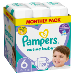 M&auml;hkmed Pampers Active Baby, 6 suurus, 13 - 18 kg, 128 tk