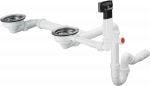 Sifoon vannitoavalamu jaoks Hansgrohe Manual waste & Overflow Set D17-10, valge/kroom
