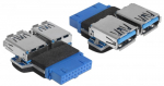 Adapter Delock Pin Header Female / 2 x USB 3.0 Female 65324 USB 3.0 19 pin female, 2 x USB 3.0 female