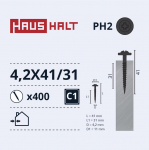 Isekeermestavad kruvid Haushalt DIN 14566, 4.2 mm x 41 mm, 400 tk