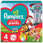 P&uuml;ksm&auml;hkmed Pampers Pants Paw Patrol, 4 suurus, 9 - 15 kg, 72 tk