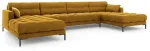 Diivan Micadoni Home Mamaia Velvet Panoramic, kollane v., 383 x 185 cm x 75 cm