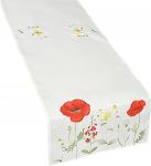 Piklik laudlina ristk&uuml;likukujuline OH-243-A, valge v./punane v., 40 x 140 cm