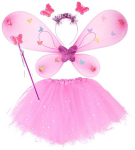 Kost&uuml;&uuml;m lastele, haldjas-liblikas, roosa v., 3-5 aastat