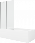 Vann seinaga, teisaldatav/sisseehitatav Mexen Vega, 180 cm x 80 cm x 40 cm, ristk&uuml;lik, l&auml;bipaistev/valge