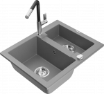 K&ouml;&ouml;givalamu koos kraaniga Mexen Carlos Flora, graniit, 58.2 cm x 47.5 cm x 17.7 cm, h&otilde;be/must/hall