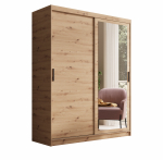 Riidekapp ADRK Hailey, tamm v., 160 cm x 60 cm x 205 cm, peegliga