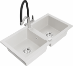 K&ouml;&ouml;givalamu koos kraaniga Mexen Mario, vaik/graniit, 82 cm x 43.6 cm x 16.1 cm, valge