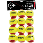 Tennisepallide komplekt Dunlop Stage 3, punane/kollane, 12 tk